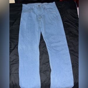 Synical EMBOSSED ARCH LOGO JEANS (WASHED DENIM)